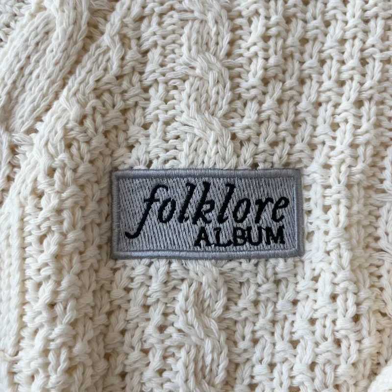 Beige Folklore Cardigan Women Letter Patch with Star Embroidered Knitted Sweater Female Winter Autumn Casual Oversized Cardigans X250724
