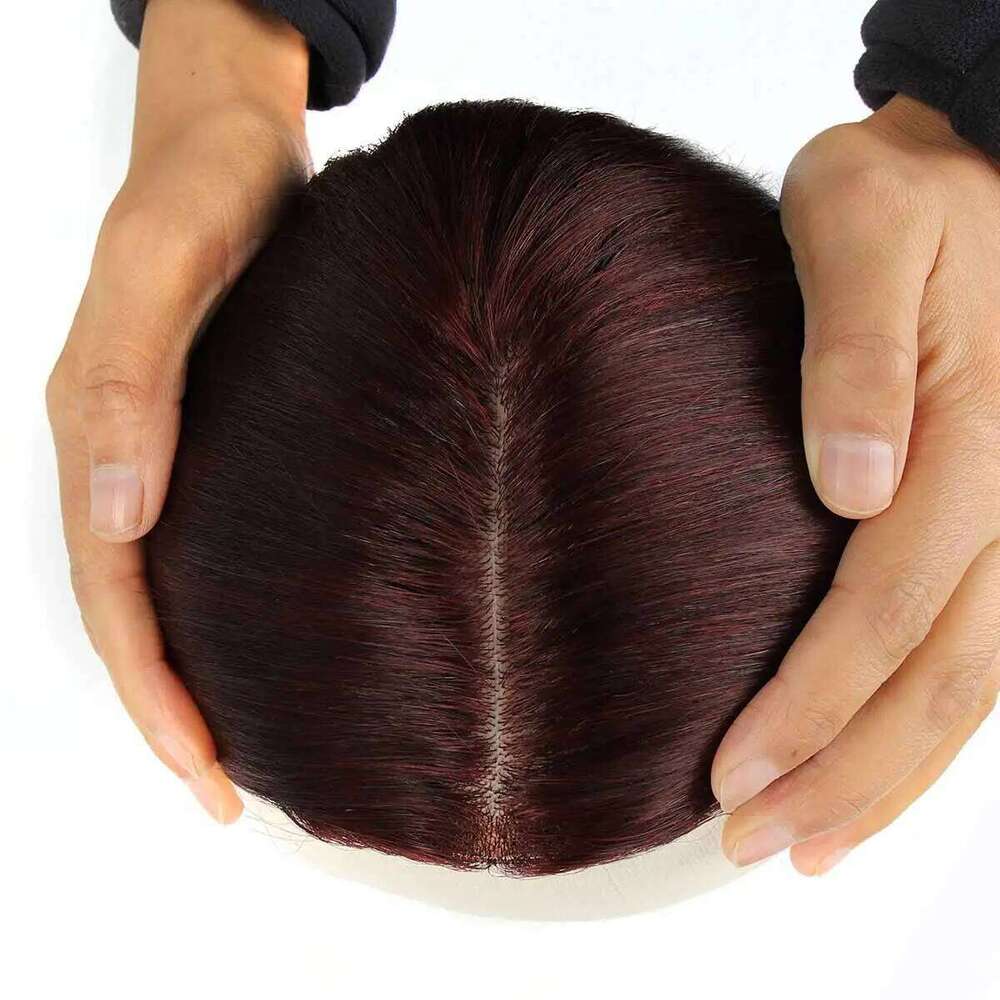 TUW23 Silk Systems Pieces Human Toppers for Loss Women Natural Looking Hair Topper