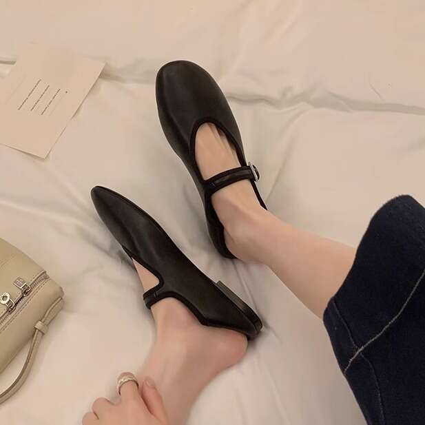 Designer Flat Soft Sole Single 2025 Spring Round Toe One Strap Shallow Mary Jane Shoes Women High-end Feel