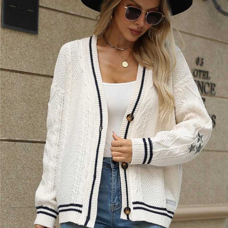 2025 Casual Single Breasted Cardigan for Women Spring Autumn Soft V-Neck Long Sleeve Sweater for Women Loose Print Cardigan Mujer X250724