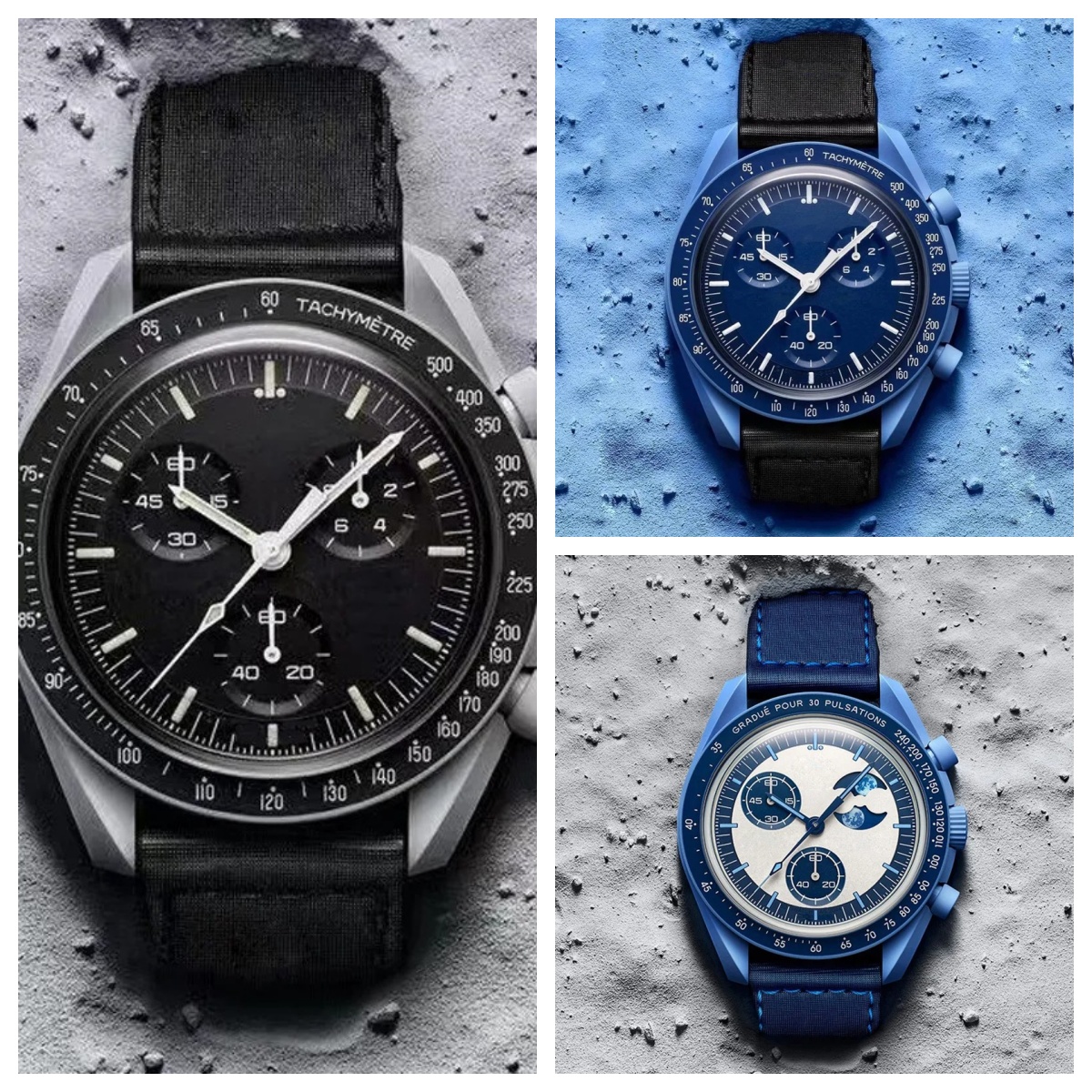 pink moon Bioceramic Planet Moon Mens Watches Full Function Quarz Chronograph Watch Mission To Mercury 42mm Nylon Luxury Watch Limited Edition Master 1965 watch