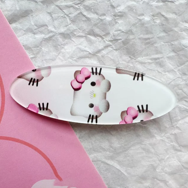 Cute Cartoon Kitty Cat Hairpin Korean Girl Sweet Elliptical Side Bangs Student Headband Versatile Hair Accessory