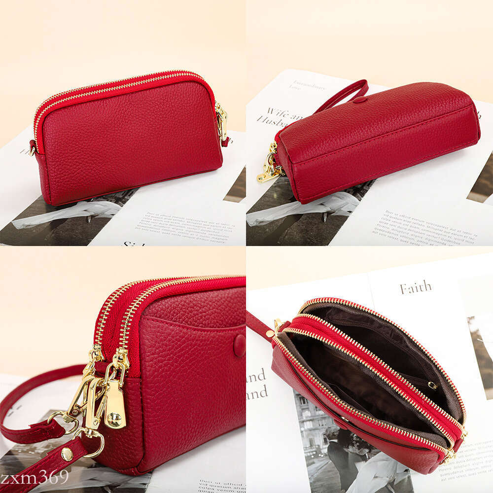 2025 New Soft Cowhide Fashion Phone Single Shoulder Crossbody Mini Bag Casual Multifunctional Genuine Leather Clutch