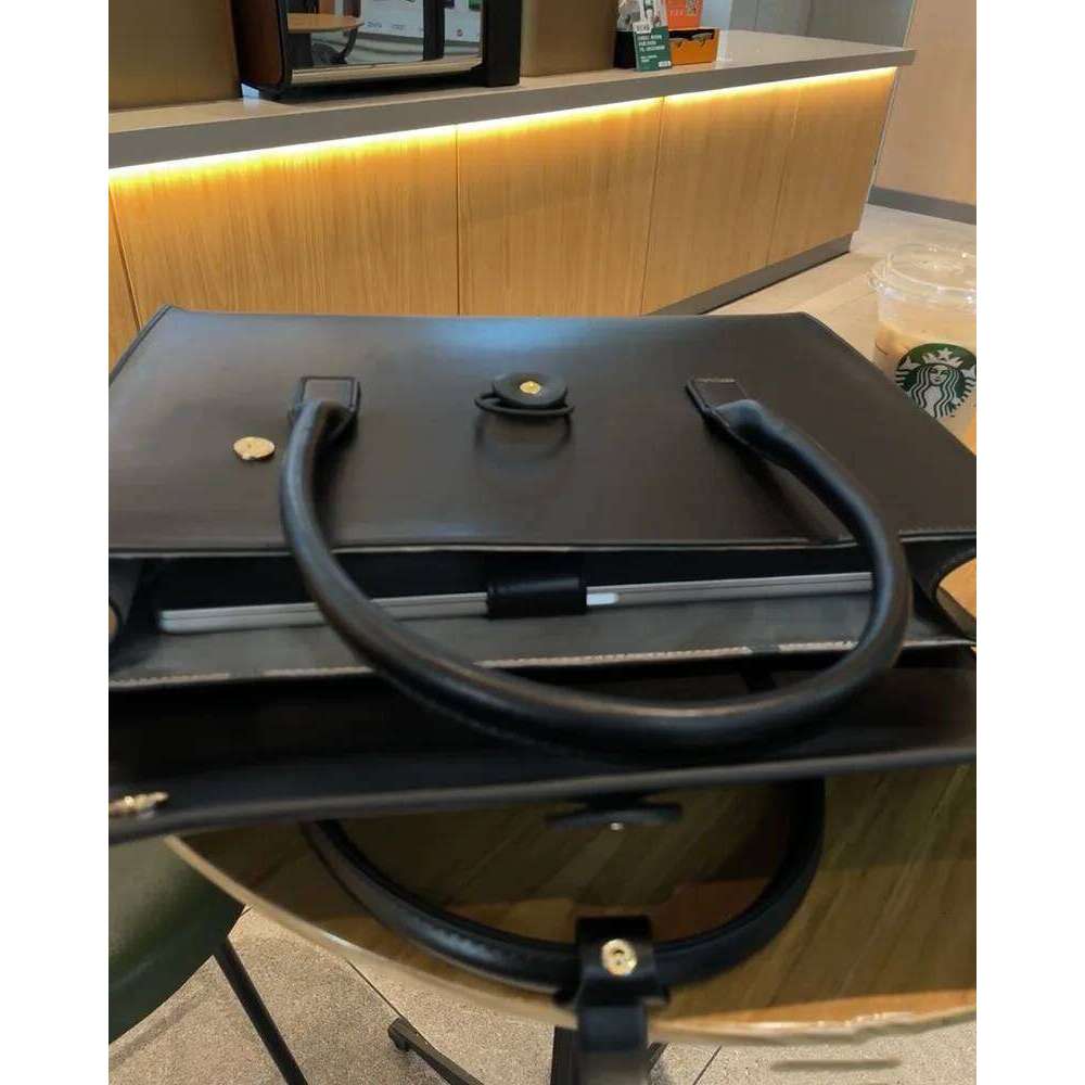 Vintage Women Laptop Briefcase 16 Inches Computer Bag Business Document Organizer Ipad Totes Pu Leather Ladies Handbag Black