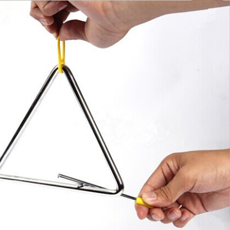 Superior Sound Quality Musical Steel Triangle Percussion Instrument With Striker 4inch 5inch 6inch 7inch