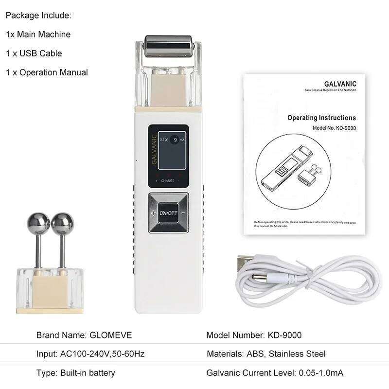 Microcurrent & Ion Facial Device Pore Minimizer Skin Care Tool Home Use Beauty Instrument for Deep Cleansing
