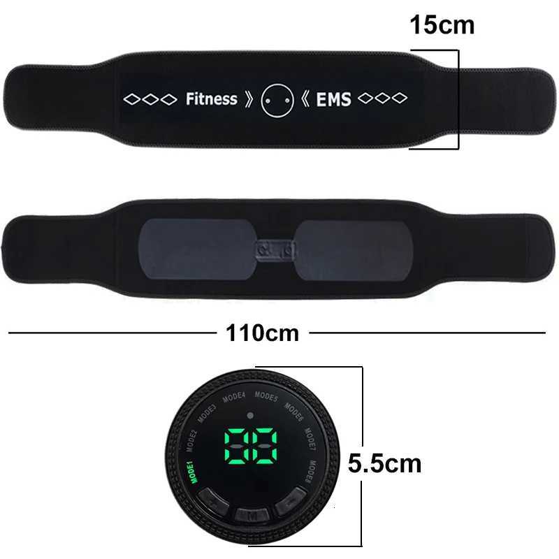 New Electric EMS Muscle Stimulator Abdominal Muscle Toner Toning Belt for Abs Back Waist Fitness Massage Slimming W250724