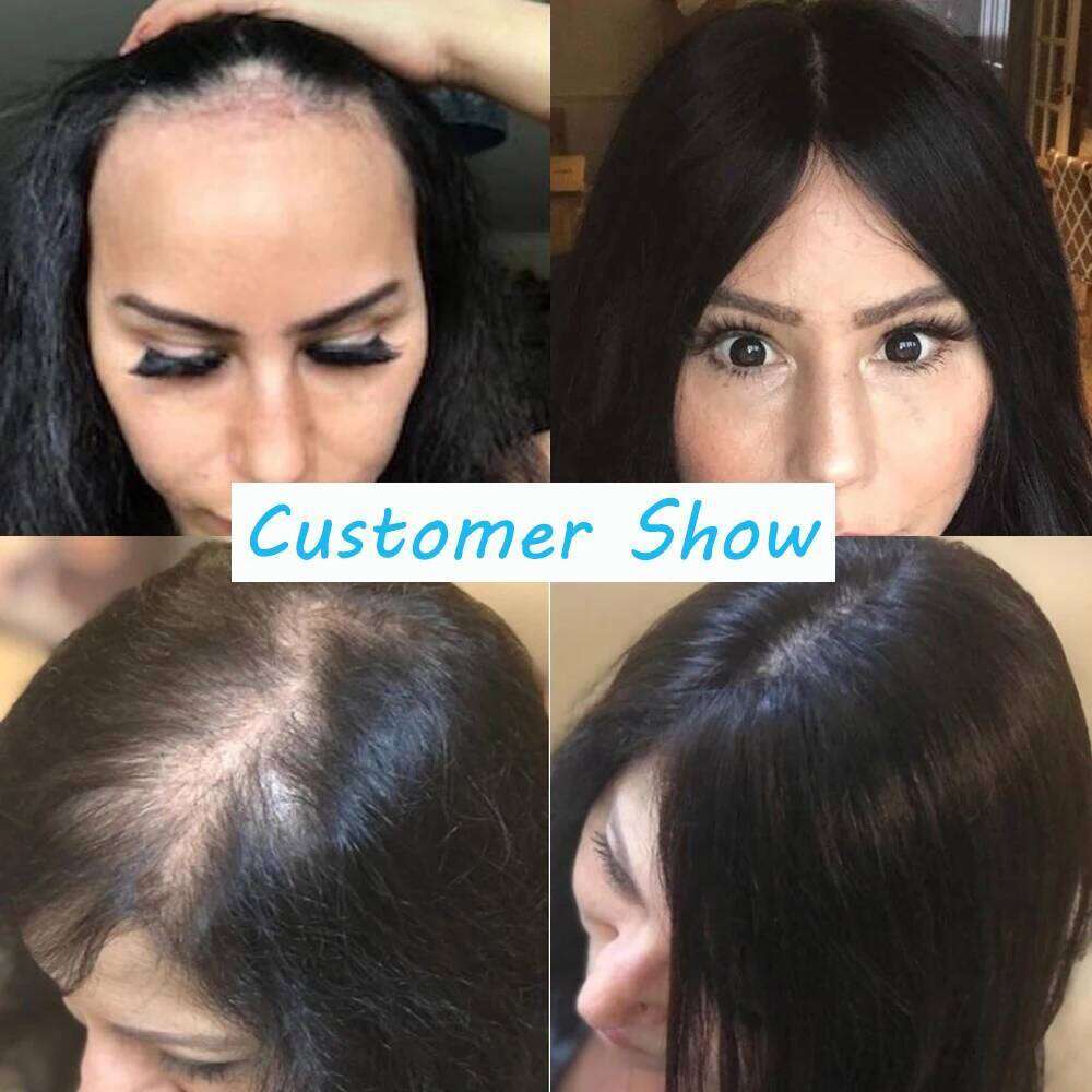 15x16cm Women Human Base Topper Silk Top Toupee Natural Wave Virgin European Hair Piece with Clip In & PU Free Part