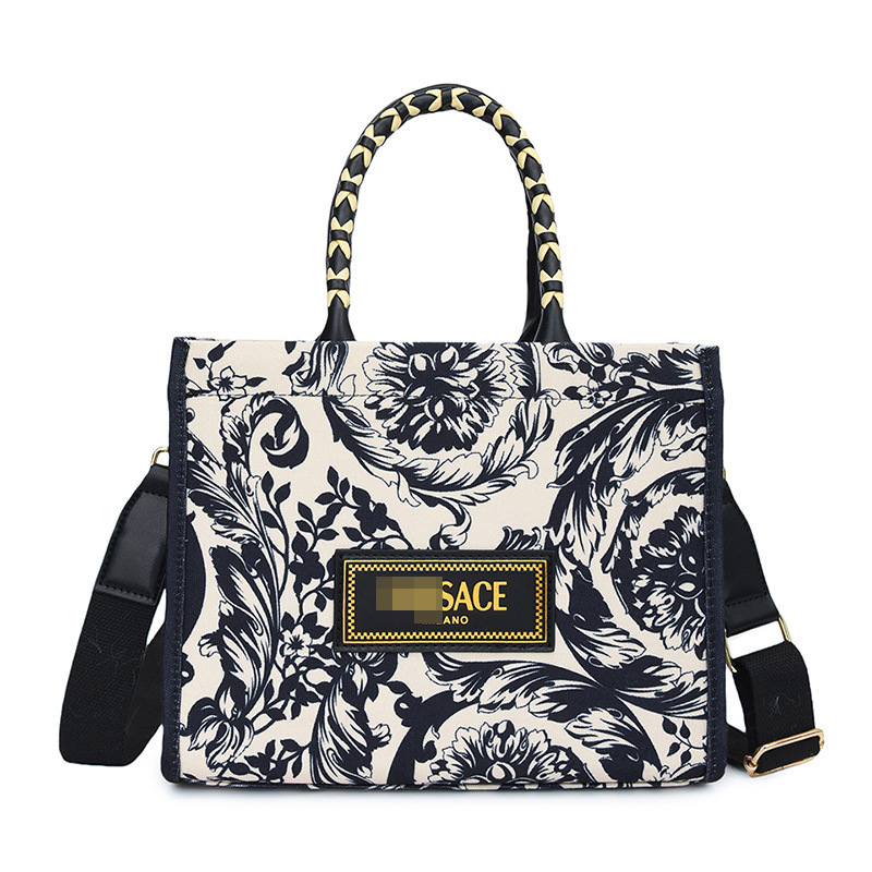 Designer Fashion Shoulder 2025 New Monogram Embroidered Letter Tote Versatile Commuter Handbag Crossbody Light Luxury Women's Bag