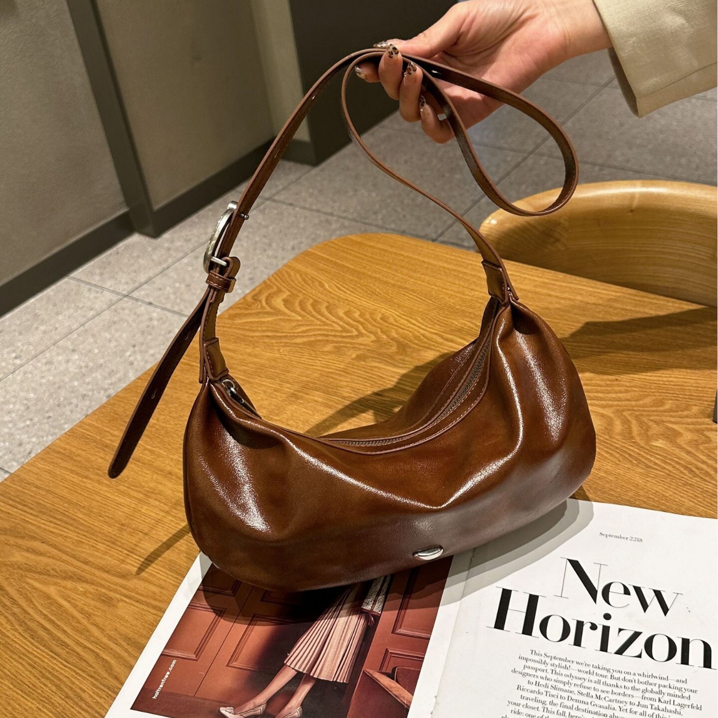 Designer Genuine Leather Horn 2025 New Niche Crossbody Phone Versatile Dumpling High-end Single Shoulder Light Luxury Women's Bag