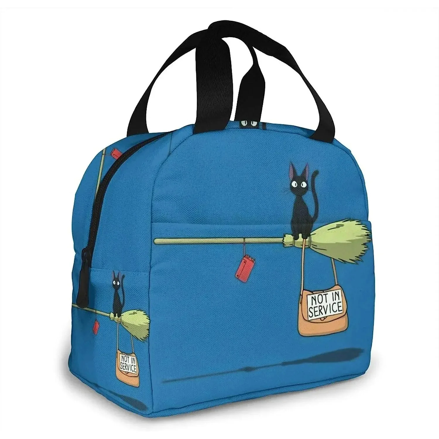 Anime Cat Portable Insulated Lunch Bag Reusable Portable Insulation Tote Lunch Box Cooler Bag with Zipper and Pocket for Women 250723