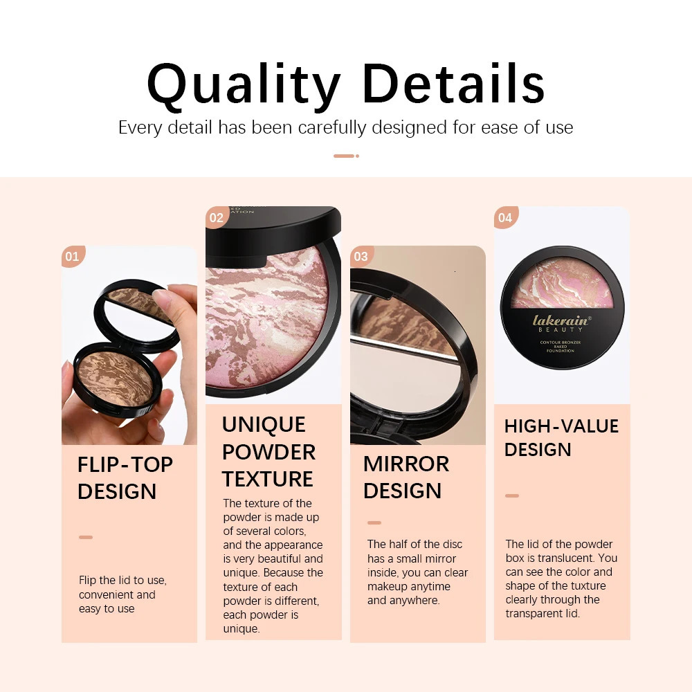 Matte Face Foundation Bronzer Pressed Powder Compact Long Lasting Oil Control Translucent Loose Setting Powder For Face Makeup 250716