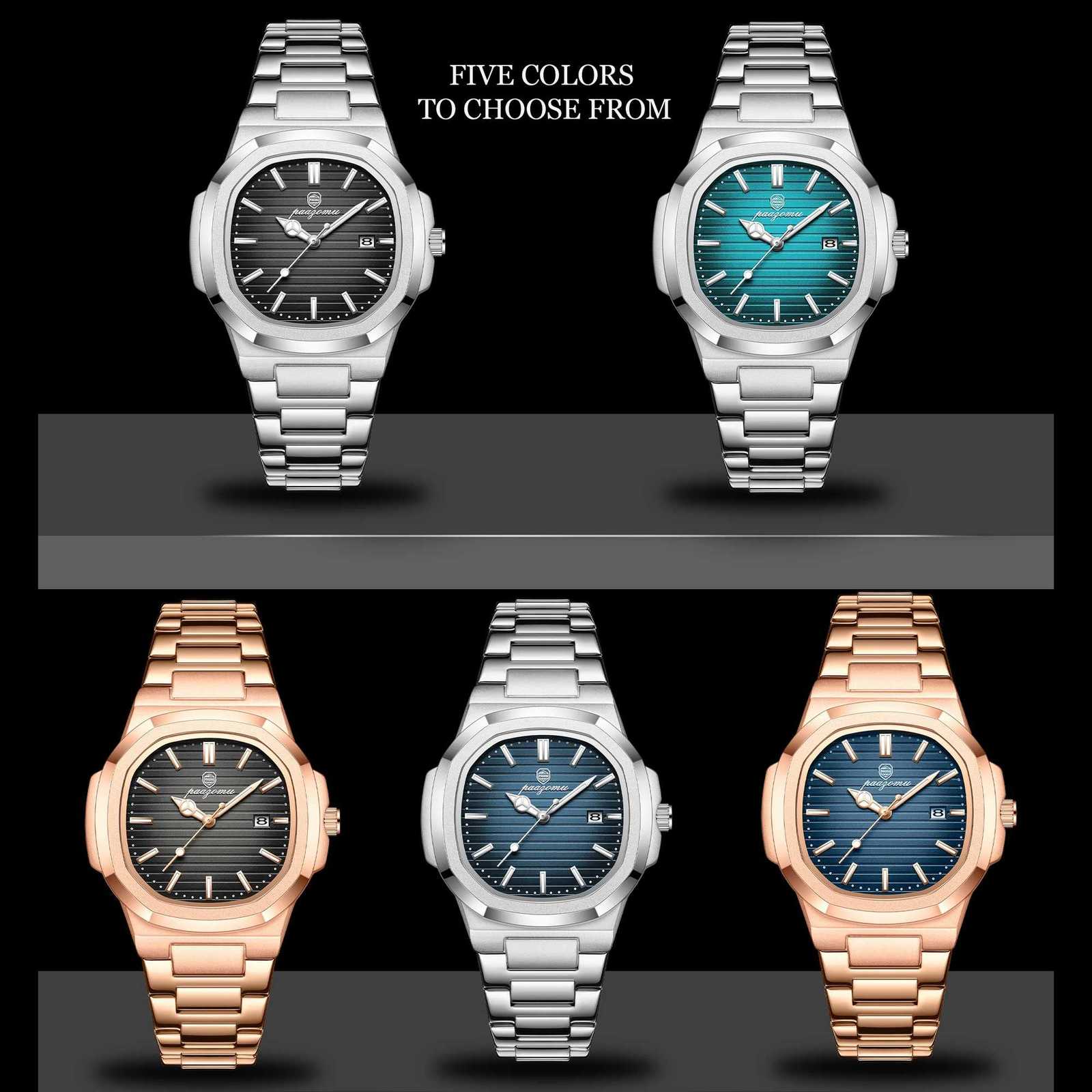 Fashion Mens Watches Business Stainless Steel Quartz Wrist Watch Calendar Date Male Casual Sports Luminous Clock W250724