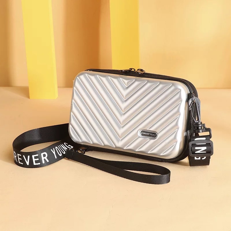 Free Shipping Designer Luxury Women's Hard Shell PC Handbag New Fashion Simple Texture Shoulder Bag Multifunctional 7-inch Casual Makeup Bag