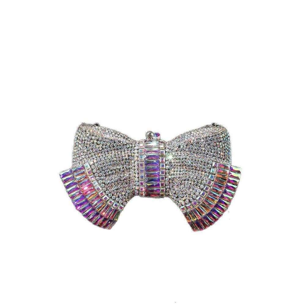Designer Luxury Evening Diamond High-end Luxury Heavy-duty New Style Evening Bag Bowknot, Inlaid Diamonds, Handbag for Women with Rhinestone Chain