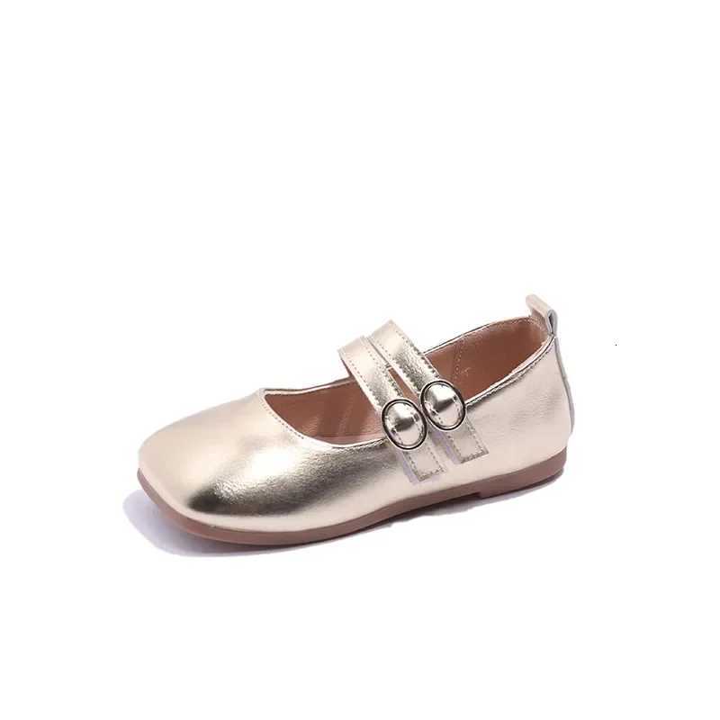Childrens Leather Shoes Spring Autumn Fashion Kids Performance Shoes Solid Color Gold Silver Girls Casual Flats Single Shoes XJ250724