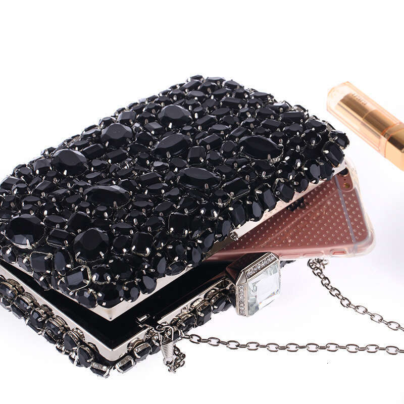 Designer Luxury Evening Diamond Small Square Style Acrylic Inlaid Diamond Evening Single Handheld Banquet Women's Bag 76170