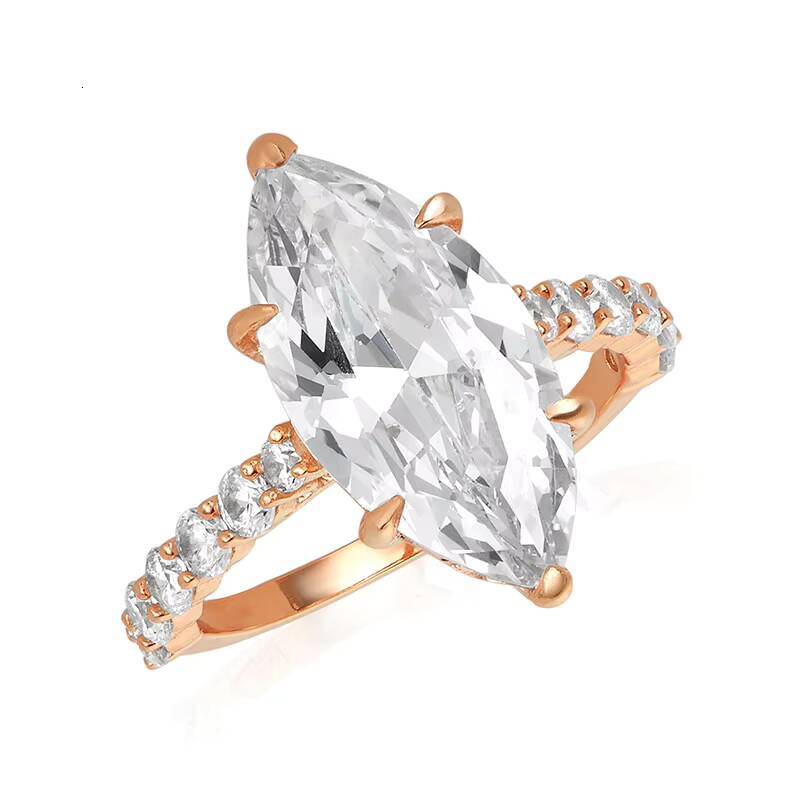 Gemnl Wholesale S925 Sterling Silver Wedding Rings Engagement Diamond Jewelry Custom Marquise Band Rings