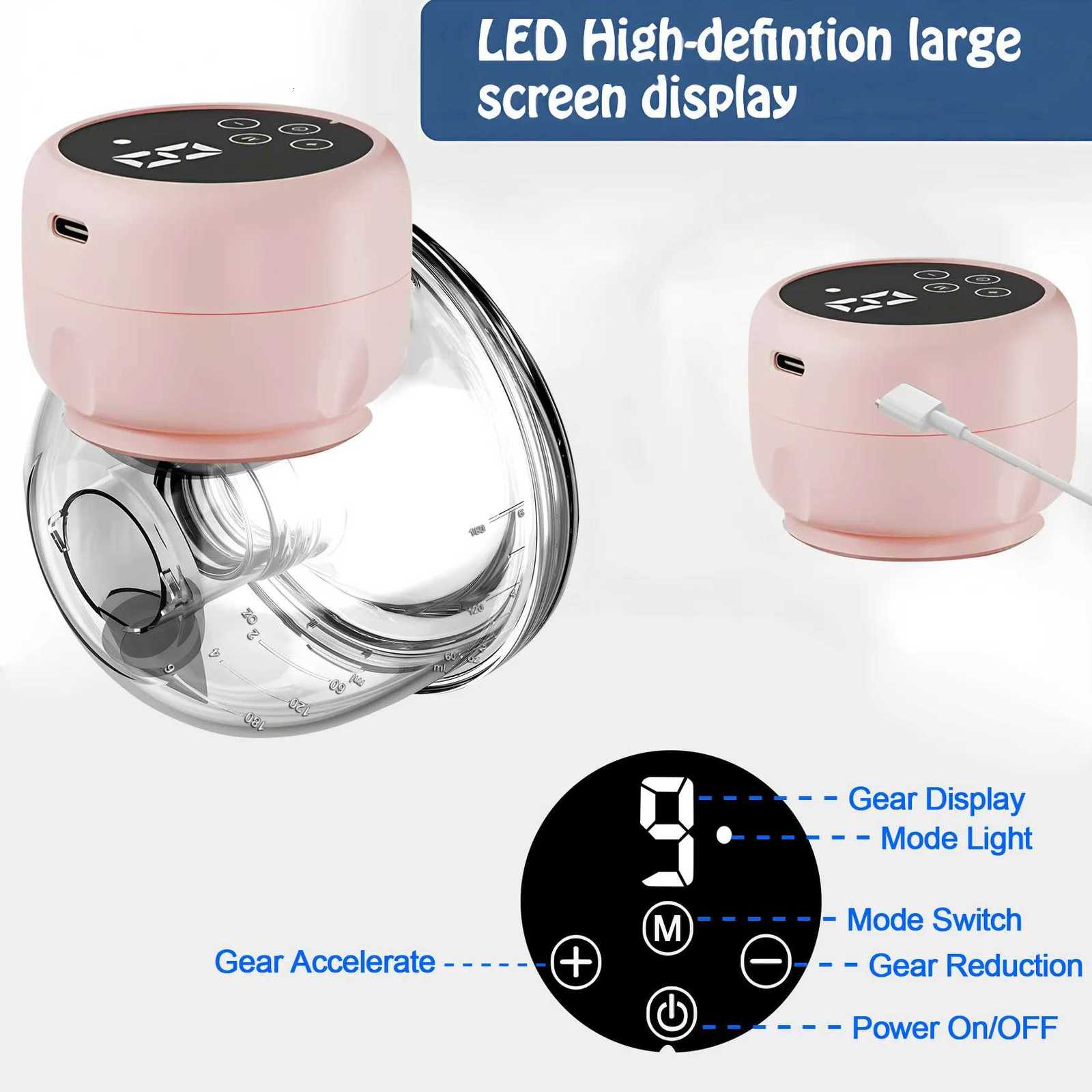 Wearable Electric Breast Pump Portable Hands-Free Milk Collector Comfortable Breast Milk Extraction Rechargeable Leak-Proof X250724