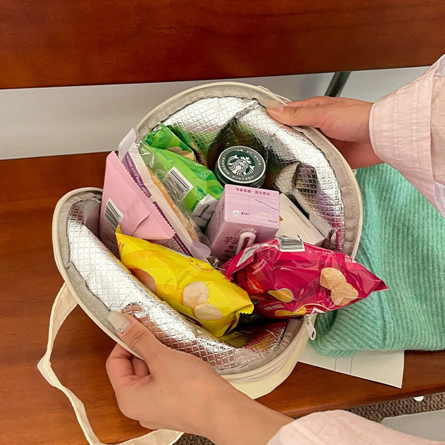 cartoon rice bag Students office bento tote bag Large capacity insulated aluminum foil bag 250723