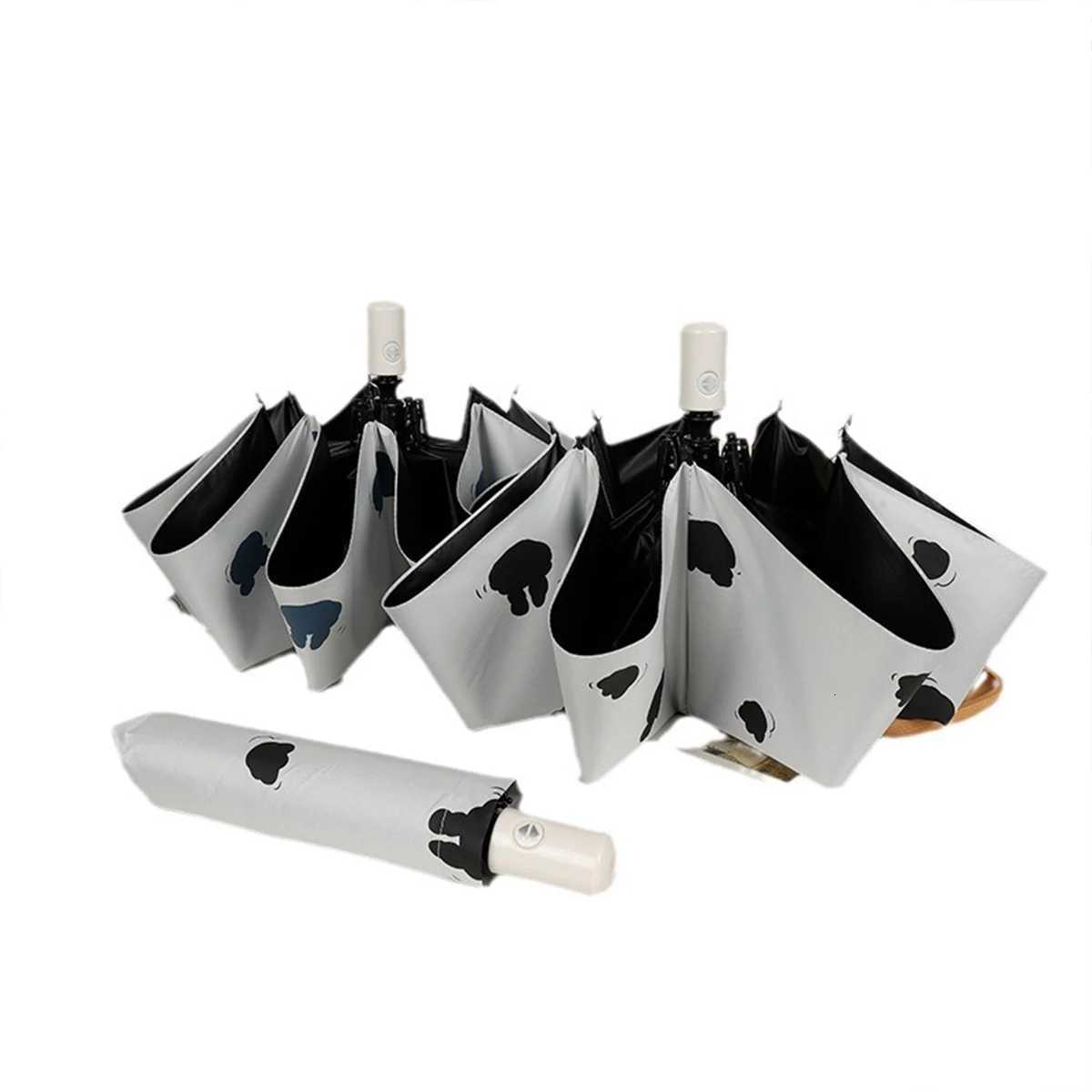 50+ UV umbrella sky cloud pattern folding umbrella windproof heat-insulating sunshade umbrella portable and foldable travel R250724