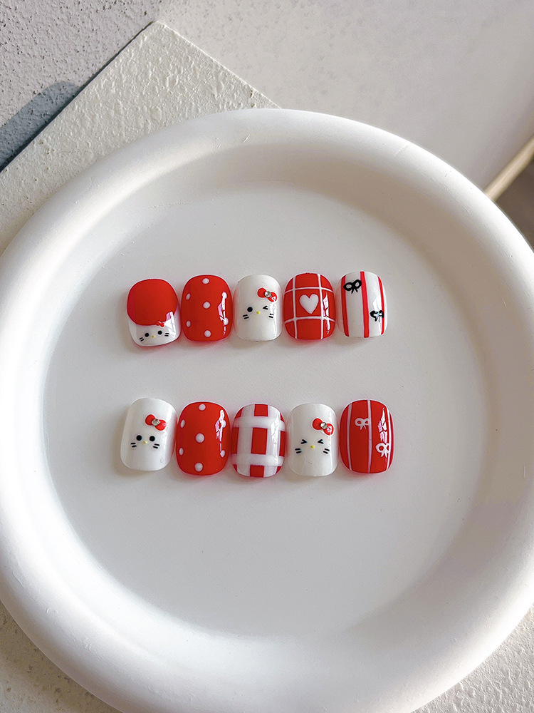 YITU Ants Hello Kitty, Bow, Cute Expressions, Nail Stickers, Black Series, Nail Decoration Stickers