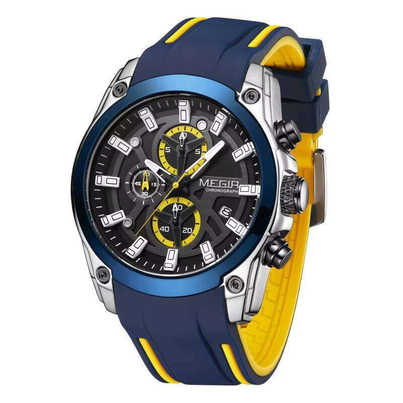 DHgargets MEGIR Men's Sports Watch - Chronograph, Luminous, 30M Waterproof, Silicone Strap, Quartz Wristwatch for Active Men