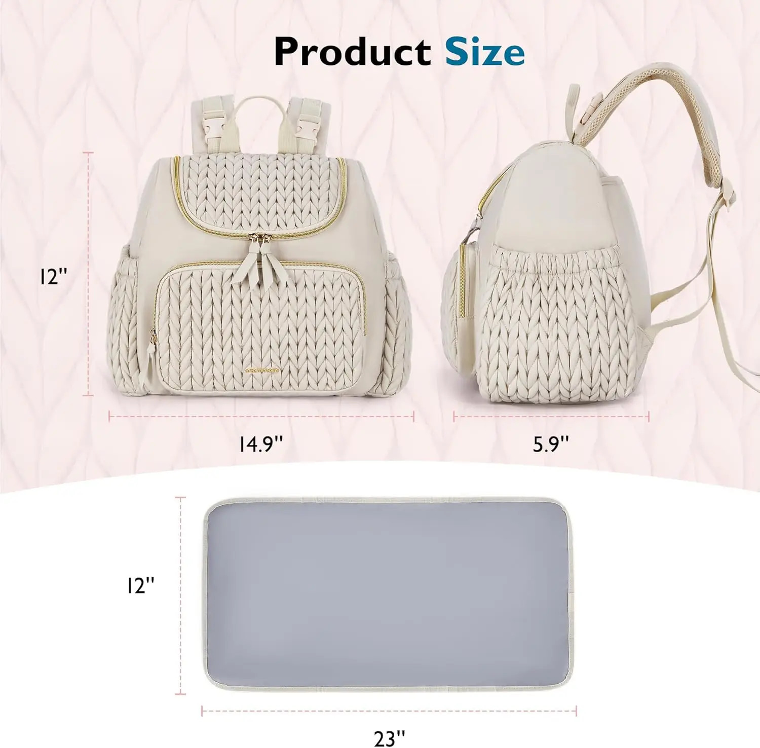 Diaper Bag Small Backpack Stylish Baby Travel Backpacks with Insulated Pockets Changing Pad Stroller Straps Bag 250724