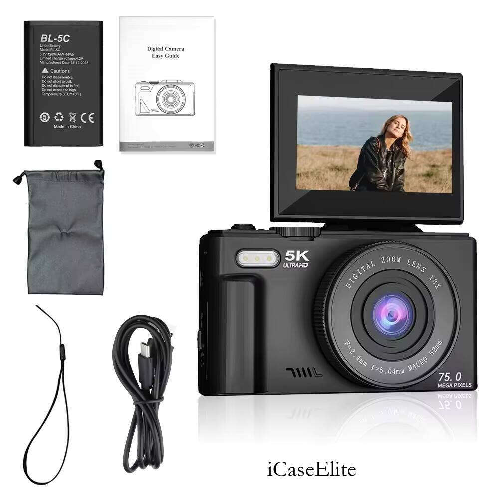 European Standard Professional Cameras Portable Travel Camcorder With 4K 5K 75Mp 18X Digital Zoom Photography Video