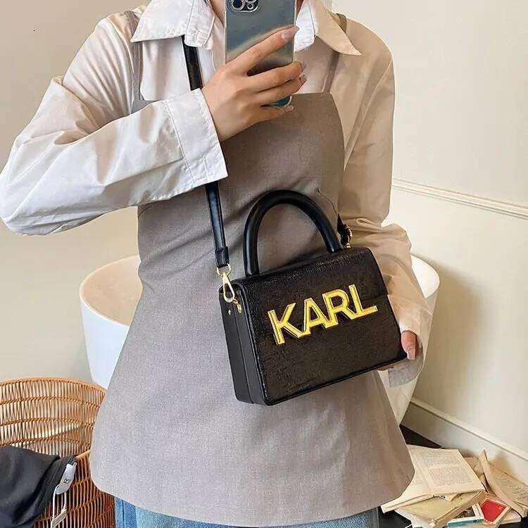 Crocodile-Emed Shoulder Bag- Soft Leather Square Messenger with Color-Block Design for Office/Date Night/Travel