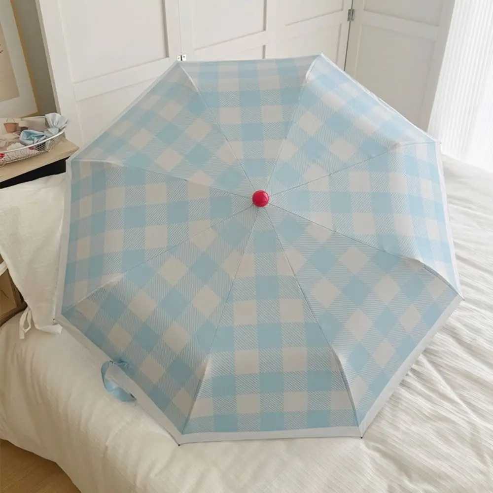 Minimally Designed Grid Sun Protection Umbrella Rain Protection Sun Shading UV Protection Umbrella Stylish Portable R250724