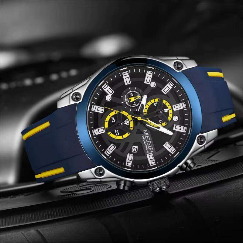 DHgargets MEGIR Men's Sports Watch - Chronograph, Luminous, 30M Waterproof, Silicone Strap, Quartz Wristwatch for Active Men