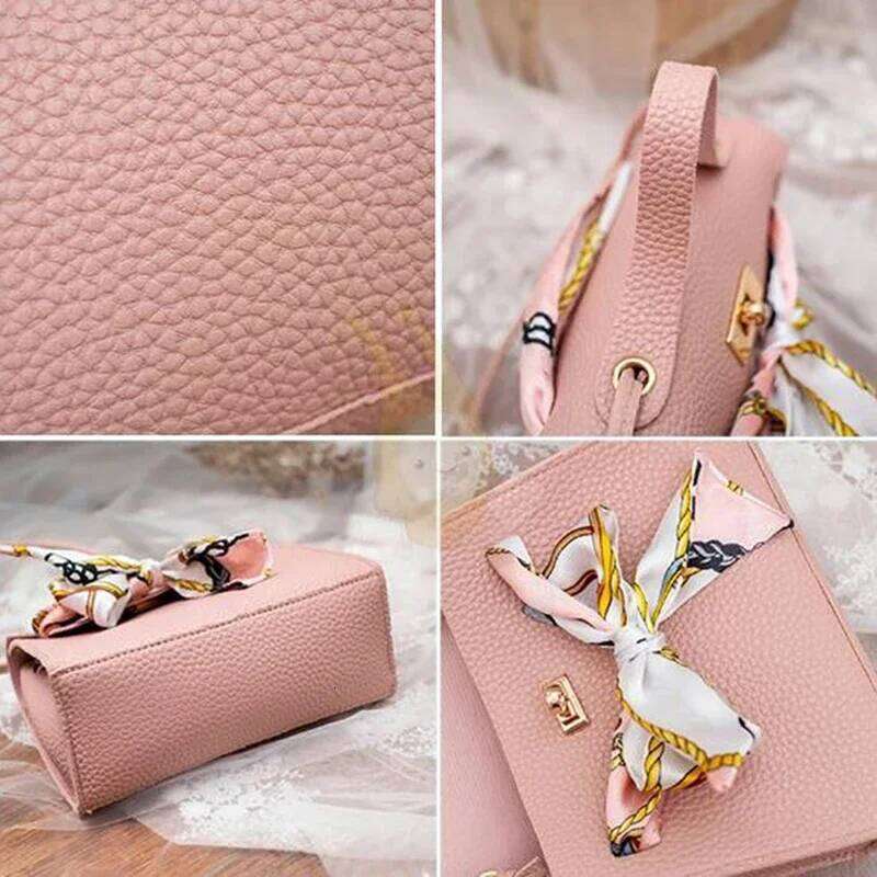 Girls Messenger Bags New PU Leather Handbag Inclined Shoulder Women Crossbody Handbags Ball Tassel Bag