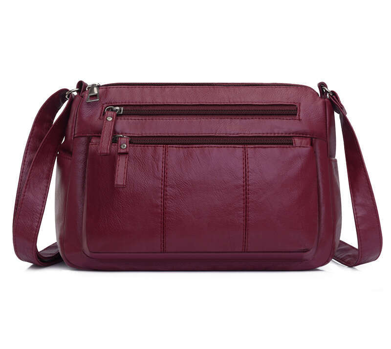 2025 New Fashion Women's Simple Shoulder Soft Leather Large Capacity Versatile Casual Ladies Mom Bag