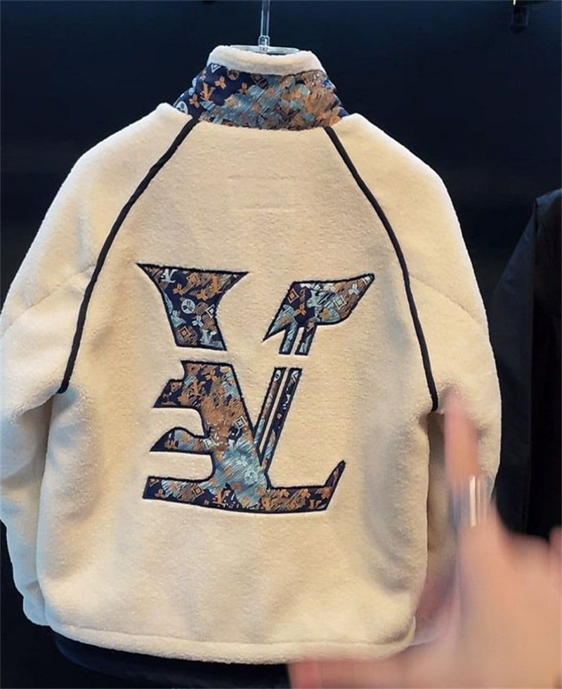 Free shipping designer fashionable mens winter fleece jacket warm and loose long sleeved cotton