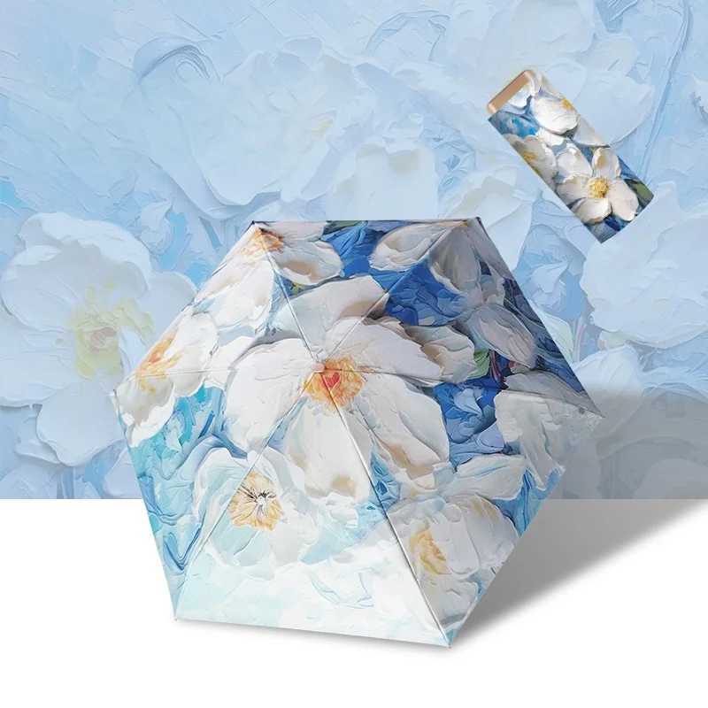 Small and Portable Flat 50% Colored Glue Colored Sun Umbrella Card Umbrella Sun Protection Ultraviolet Mini Rain Pocket Umbrella R250724