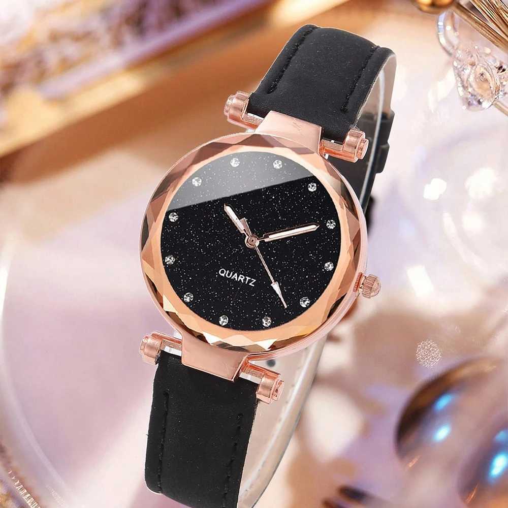 5PCS Womens Luxury Leather Analog Ladies Quartz Wrist Watch Fashion Bracelet Watch Set Holiday Gifts Montre Femme W250724