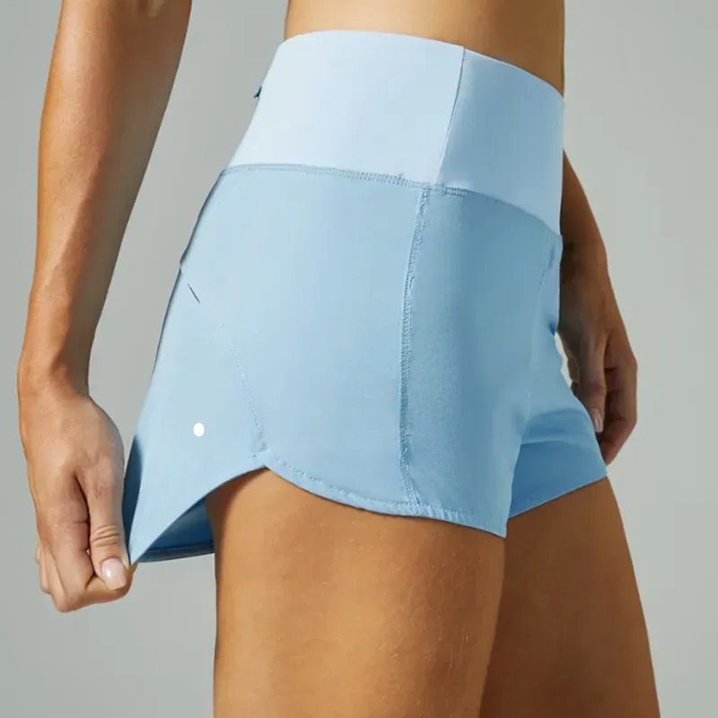 Womens Shorts Speed Up High-Rise Lined Waist Sports Yoga Shorts Sports Quick Drying Loose Running Clothes Back Zipper Pocket Fitness Yoga