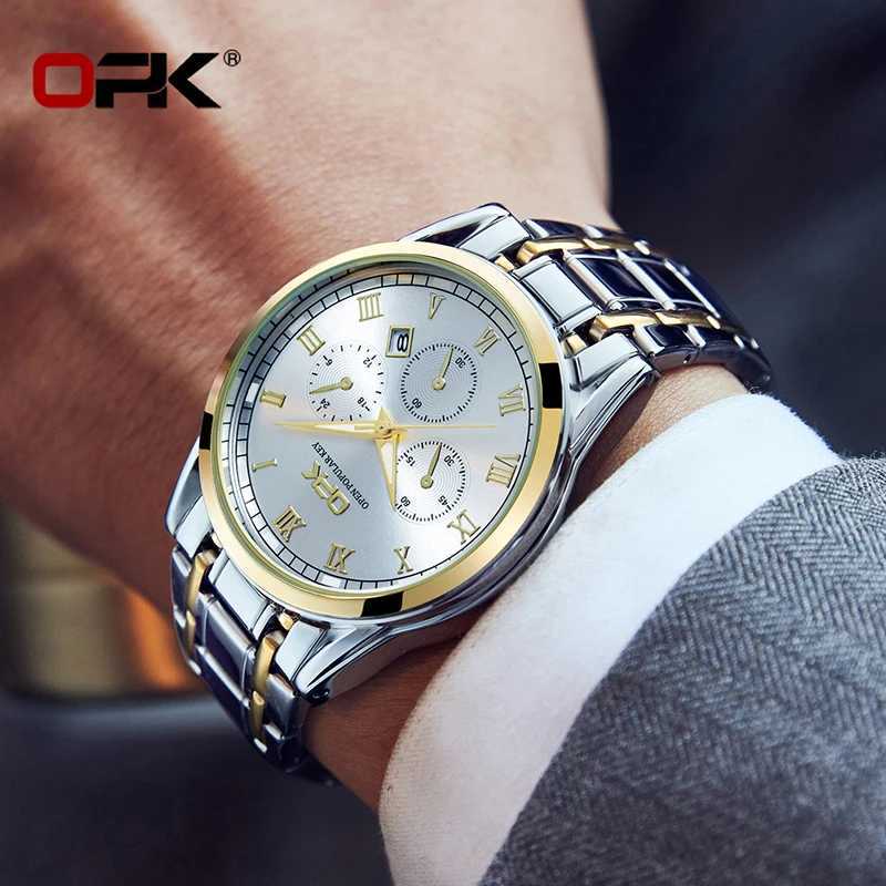 OPK Brand Steel Belt Dual Calendar MENS Quartz Watch 8119 W250724