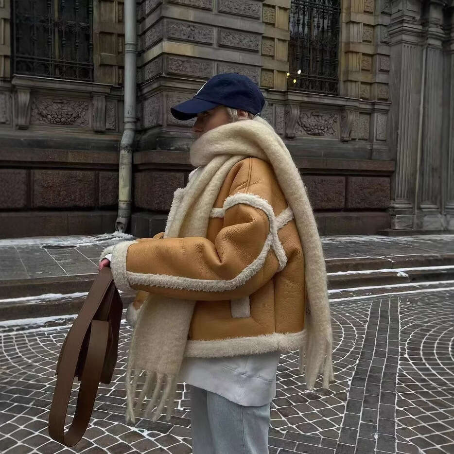 TRAFZASHEIN Style Women's French Casual Reversible Short Jacket Coat B5