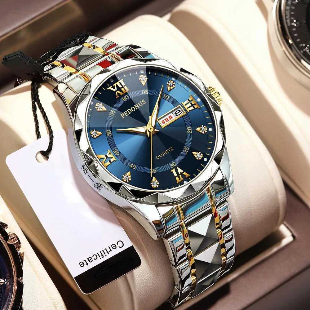 Mens Luxury Waterproof Watch Date Calendar Quartz Watch Fashion Business W250724