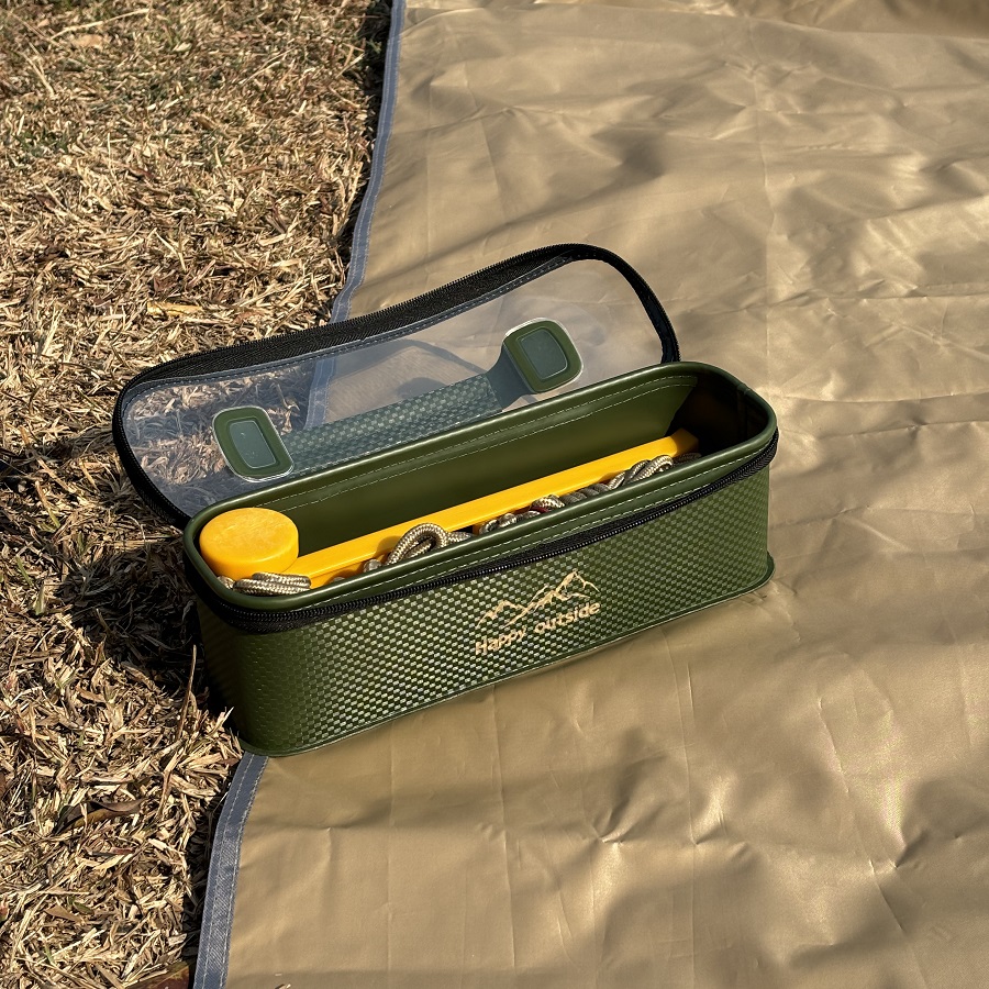 Rugged Foldable Utility Crate, 2L StormProof Storage Organizer, Heavy Duty Camp Box for Hiking, Car Trips, Scratch-Resistant (Moss Green)