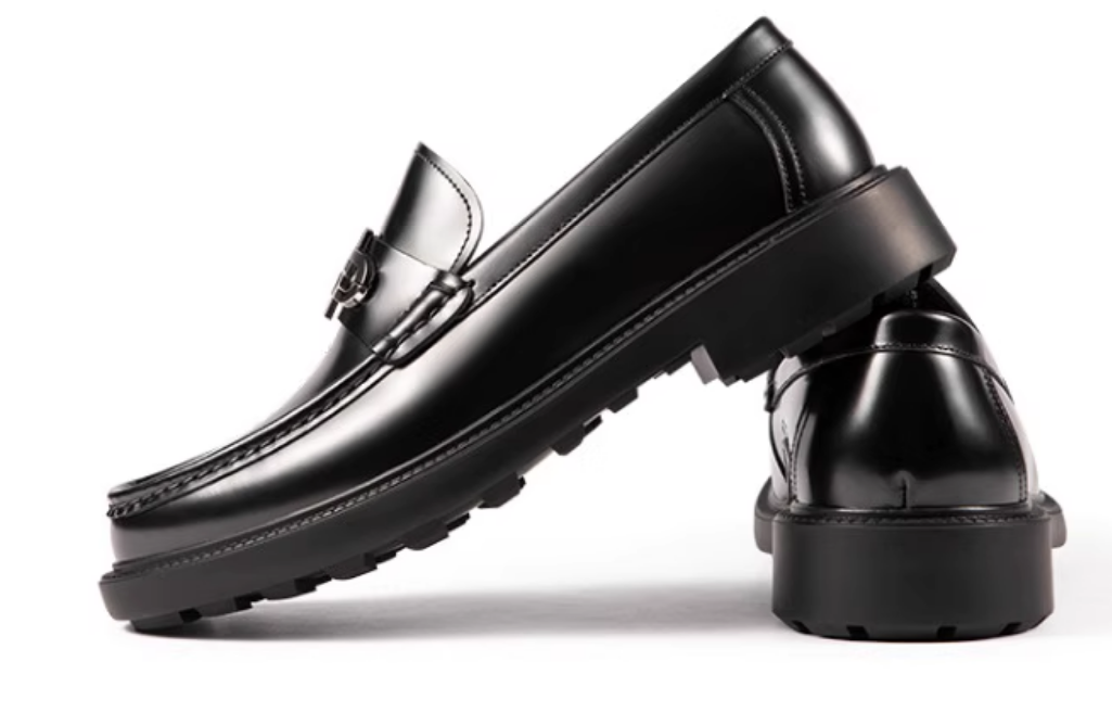 New thick-soled leather shoes for men's round toe British leather heightening and high-end handmade business men's shoes