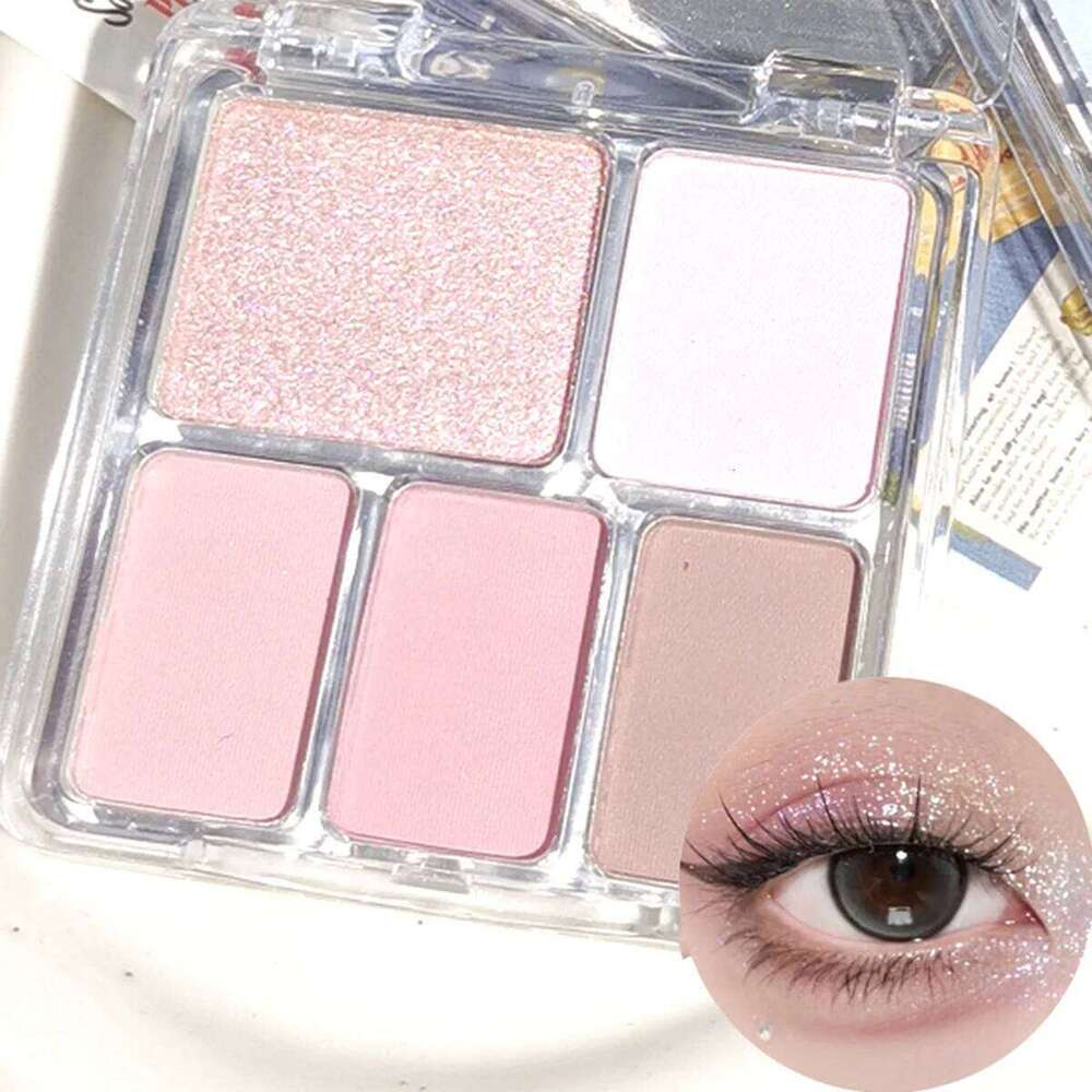 5-Color Eyeshadow Palette Soft & Smoky Tones, Easy Blend, lti-Look Makeup, Rose/Nude Options, Unisex, Certified, Skin-Friend X250723