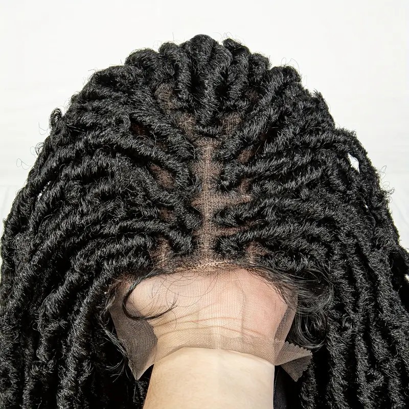 360 Full Lace Front Braid Wig With Baby Hair Look Like Human Wigs Bohemian Boho Hair Black Wig African Synthetic Braiding Hair Wig Handmade Braided Wi