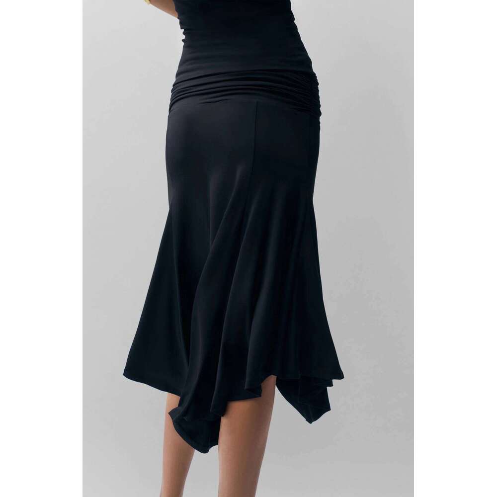 Designer Niche Gizzy Black Low Waist Irregular Summer Ladies High Elastic The easiest skirt to match