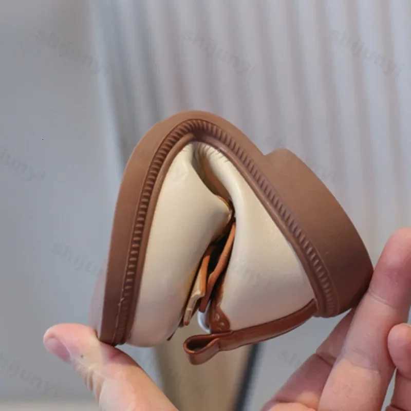 Childrens Shoes Mary Janes Non-slip Round Toe PU Leather Shoes Bow Girls 2025 Spring Outdoor Kids Flat Princess Shoes Size 21-35 XJ250724