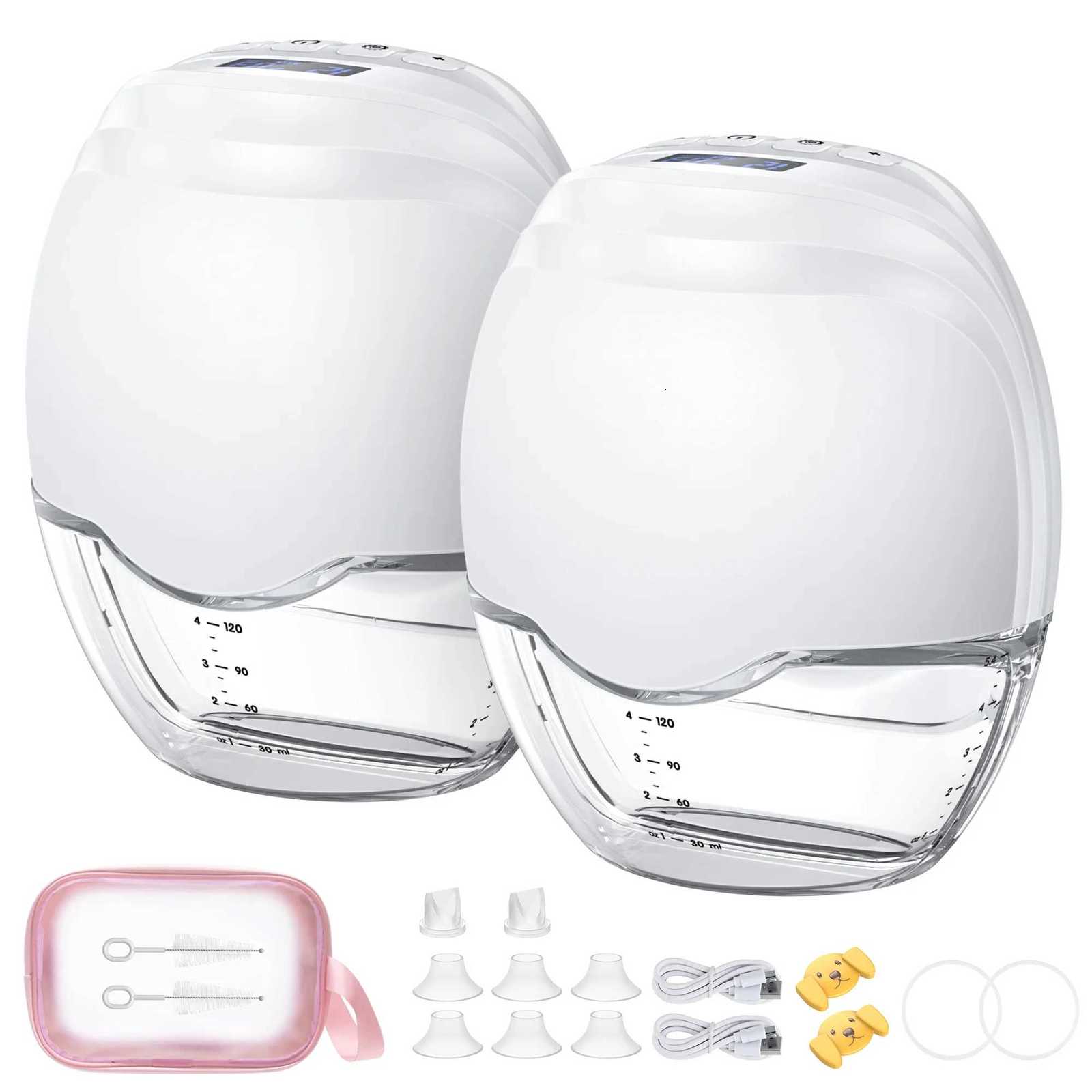 2/1pcs Wearable Breast Pump Hands Free Electric Breast Pumps Silent Comfort Milk Collector BPA-free LED Display 3 Modes 12 Levels X250724