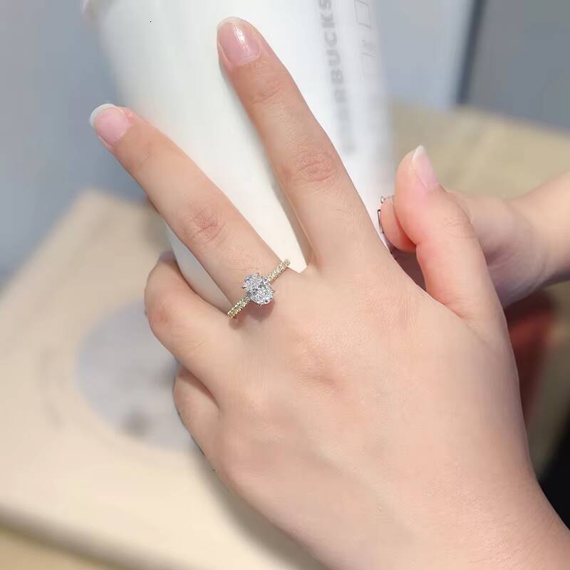 IGI GIA Certified HPHT CVD VVS1 Lab Grown Oval Cut Diamond 1CT 18K Solid Gold Jewelry Engagement Ring Women