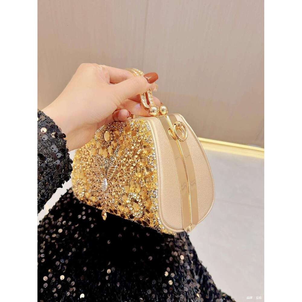 Designer Luxury Evening Diamond New Diamond-Studded Crystal Handbag Full Diamond Fashion Dress Party Evening Single Shoulder Crossbody Bag